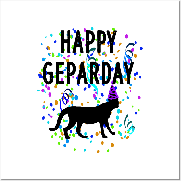 Fröhlicher Geparden Tag Geparday Motiv Print Wall Art by FindYourFavouriteDesign